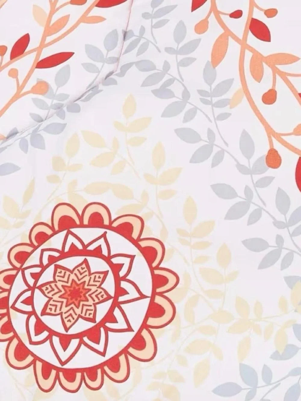 White and Orange Comforter Set